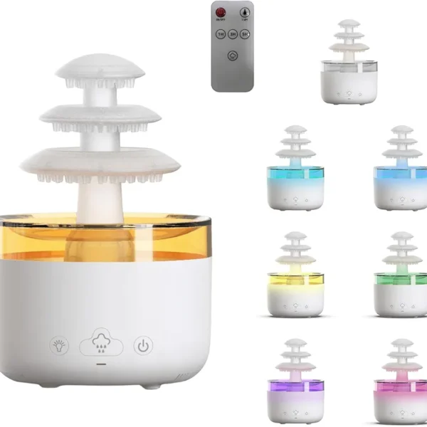 بخور و چراغ خواب بارانی سه طبقه Humidifier 3-Layer Rain Cloud Humidifier بخور و چراغ خواب بارانی سه طبقه Humidifier 3-Layer Rain Cloud Humidifier
